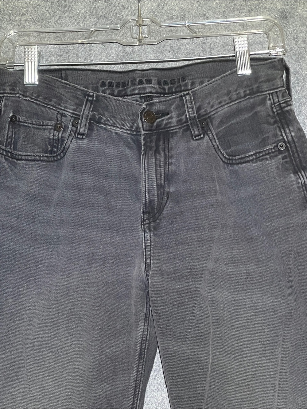 American Eagle Super High-Waisted Wide Leg Jeans Faded Black Size 2 Regular - Picture 5 of 16
